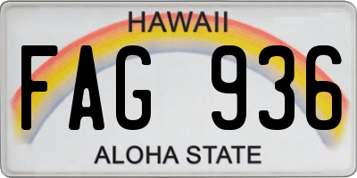 HI license plate FAG936