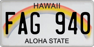 HI license plate FAG940