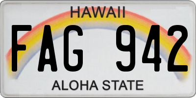 HI license plate FAG942