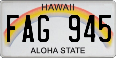 HI license plate FAG945