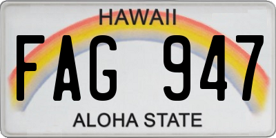 HI license plate FAG947