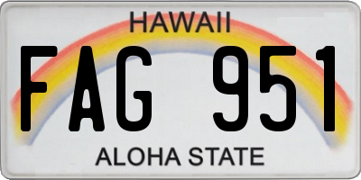HI license plate FAG951