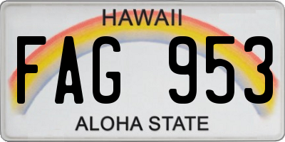 HI license plate FAG953