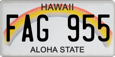 HI license plate FAG955