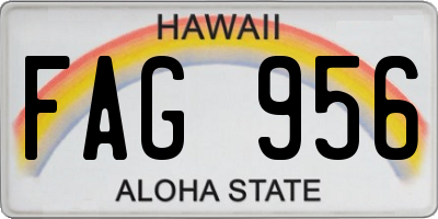 HI license plate FAG956