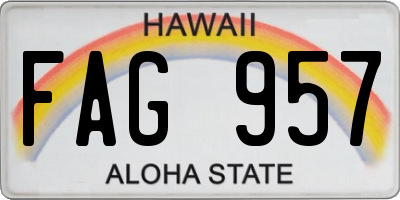 HI license plate FAG957
