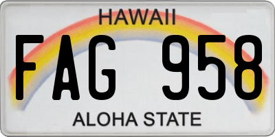 HI license plate FAG958