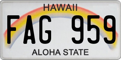 HI license plate FAG959