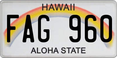 HI license plate FAG960