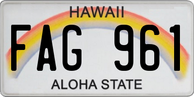 HI license plate FAG961