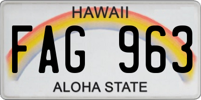 HI license plate FAG963