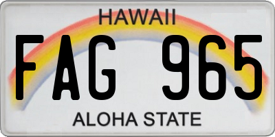 HI license plate FAG965