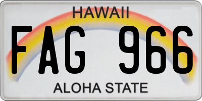 HI license plate FAG966