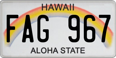 HI license plate FAG967