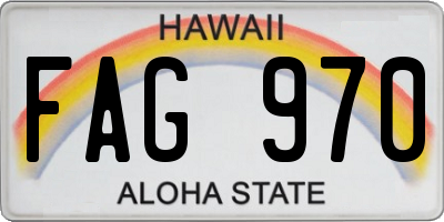 HI license plate FAG970