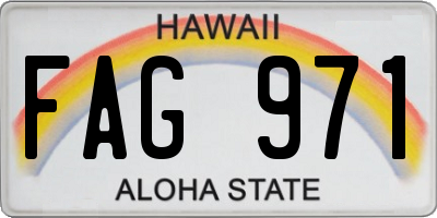 HI license plate FAG971