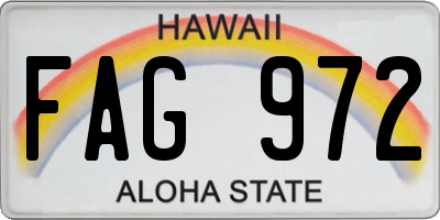 HI license plate FAG972