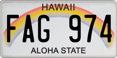 HI license plate FAG974