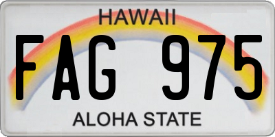 HI license plate FAG975