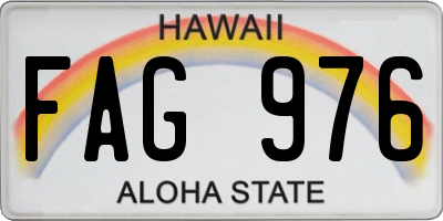 HI license plate FAG976