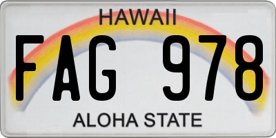 HI license plate FAG978