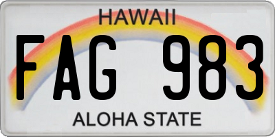 HI license plate FAG983