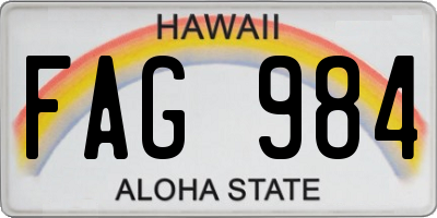 HI license plate FAG984