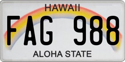 HI license plate FAG988