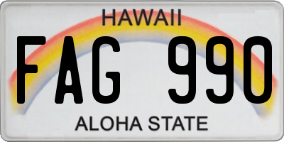 HI license plate FAG990