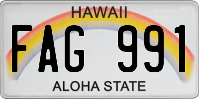 HI license plate FAG991