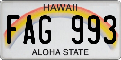 HI license plate FAG993