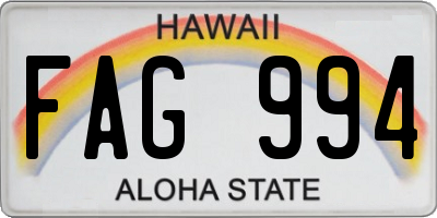 HI license plate FAG994