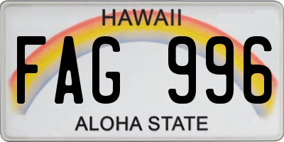 HI license plate FAG996