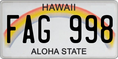 HI license plate FAG998