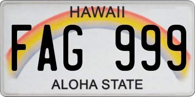 HI license plate FAG999