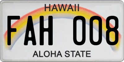 HI license plate FAH008