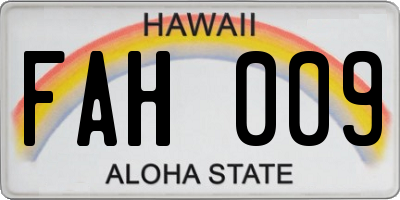 HI license plate FAH009