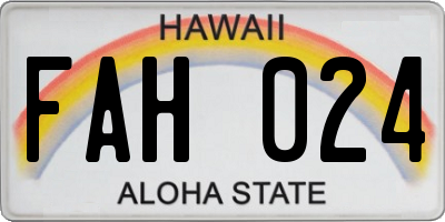 HI license plate FAH024