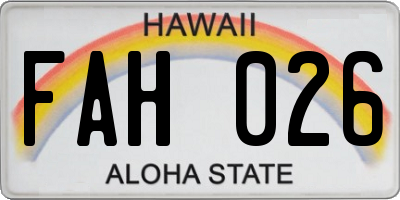 HI license plate FAH026
