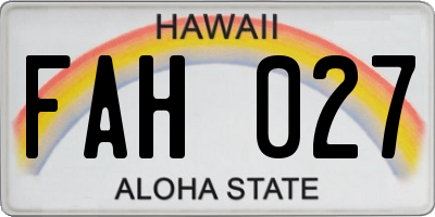 HI license plate FAH027