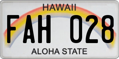 HI license plate FAH028
