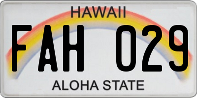 HI license plate FAH029