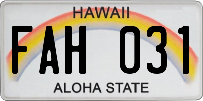 HI license plate FAH031