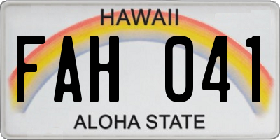 HI license plate FAH041