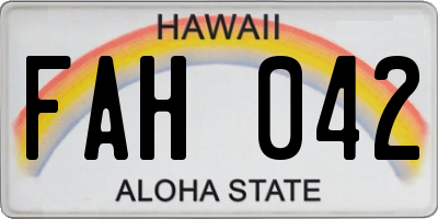 HI license plate FAH042