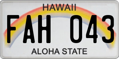 HI license plate FAH043