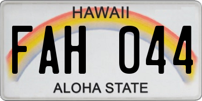 HI license plate FAH044