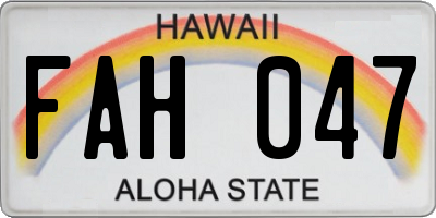 HI license plate FAH047