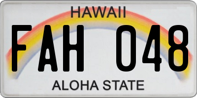 HI license plate FAH048
