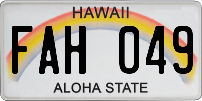 HI license plate FAH049